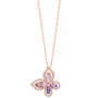EFFY® Rose Quartz (1 ct. t.w.), Pink Amethyst (1/5 ct. t.w.), & Diamond (1/5 ct. t.w.) Butterfly 18" Pendant Necklace in 14k Rose Gold