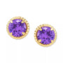 Children's Cubic Zirconia Beaded Frame Stud Earrings in 14k Gold
