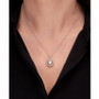 Cultured Freshwater Pearl (8mm) & Diamond (1/10 ct. tw.) Halo Pendant in Sterling Silver