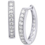 Lab-Created Diamond Small Hoop Earrings (1/2 ct. t.w.) in Sterling Silver