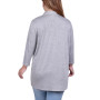 Plus Size 3/4 Sleeve Wide-Lapel Cardigan Sweater