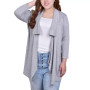 Plus Size 3/4 Sleeve Wide-Lapel Cardigan Sweater