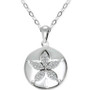 Cubic Zirconia Sand Dollar Pendant Necklace, 16" + 2" extender, Created for Macy's