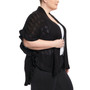 Plus Size Ruffle Capelet Cardigan Sweater
