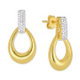 Diamond Doorknocker Drop Earrings (1/4 ct. t.w.) in 14k Gold-Plated Sterling Silver & Rhodium
