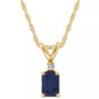 Sapphire (3/4 ct. t.w.) & Diamond Accent 18" Pendant Necklace in 14k Gold (Also in Ruby)
