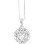 Diamond Multi-Cut Hexagon 18" Pendant Necklace (1/3 ct. t.w.) in 10k White Gold