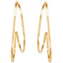 Polished Flat Double Hoop Earrings in 14k Gold