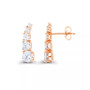 Cubic Zirconia 14K Rose Gold Graduated Curved Ear Climbers (Also in 14k Gold Over Silver or 14k Rose Gold Over Silver)