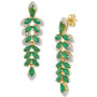 Emerald (2-5/8 ct. t.w.) & Diamond (1/4 ct. t.w.) Vine 18" Drop Earrings in 14k Gold