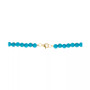 Reconstituted Turquoise & Polished Gold Bead Initial 18" Pendant Necklace in 14k Gold-Plated Sterling Silver