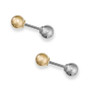 Ball Stud Earrings in 10k Yellow and White Gold