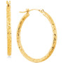 Textured Round Hoop Earrings in 10k Gold, 25mm
