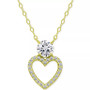 Cubic Zirconia Heart Pendant Necklace, 16" + 2" extender, Created for Macy's