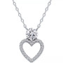 Cubic Zirconia Heart Pendant Necklace, 16" + 2" extender, Created for Macy's