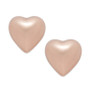 Dimensional Heart Stud Earrings in 10k Rose Gold