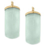 Green Jade Small Hoop Earrings in 14k Gold