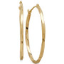 Thin Twist Oval Hoop Earrings in 10k Gold, 1 inch