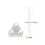 Cultured Freshwater Pearl (6 - 6-1/2mm) & White Topaz (1/5 ct. t.w.) Trio Cluster Stud Earrings in Sterling Silver