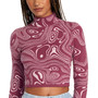 Juniors' Apres Cropped Mock-Neck Waffled Sweater