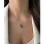 Blueberry Sapphire (1-1/2 ct. t.w.) & Nude Diamond (1/10 ct. t.w.) Flower 18" Pendant Necklace in 14k Rose Gold