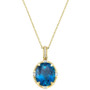 EFFY® London Blue Topaz (5-1/2 ct. t.w.) & Diamond (1/10 ct. t.w.) 18" Pendant Necklace in 14k Gold