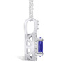 Tanzanite (1-1/4 Ct. t.w.) and Diamond (1/4 Ct. t.w.) Halo Pendant Necklace