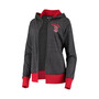 Women's Heathered Charcoal Boston Red Sox Chalk Talk Tri-Blend Hoodie Cardigan