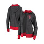 Women's Heathered Charcoal Boston Red Sox Chalk Talk Tri-Blend Hoodie Cardigan