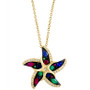 EFFY® Multi-Gemstone (3/4 ct. t.w.) & Diamond (1/10 ct. t.w.) Starfish 18" Pendant Necklace in 14k Gold
