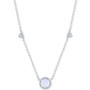 Lab-Created Opal (5mm) & Diamond Accent Round Pendant Necklace in Sterling Silver, 16" + 2" extender