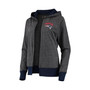 Women's Heathered Charcoal New England Patriots Chalk Talk Hoodie Cardigan