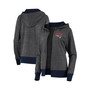 Women's Heathered Charcoal New England Patriots Chalk Talk Hoodie Cardigan