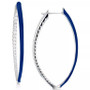 Cubic Zirconia & Enamel In & Out Oval Hoop Earrings