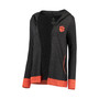 Women's Charcoal Clemson Tigers Steeplechase Open Hooded Tri-Blend Cardigan