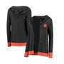 Women's Charcoal Clemson Tigers Steeplechase Open Hooded Tri-Blend Cardigan