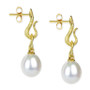 Cultured Freshwater Pearl (8-1/2mm) Dangle Drop Earrings in 14k Gold