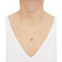 Emerald (5/8 ct. t.w.) & Diamond (1/10 ct. t.w.) Pear Halo 18" Pendant Necklace in 14k Gold (Also in Sapphire)