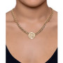 Coin Curb Link 18" Pendant Necklace in 14k Gold-Plated Sterling Silver