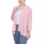 Women's Solid 3/4 Sleeve Cardigan