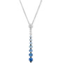 Denim Ombré (7/8 ct. t.w.) & White Sapphire (1/6 ct. t.w.) Graduated Adjustable 20" Lariat Necklace in 14k White Gold