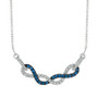 Blueberry Sapphire (3/8 ct. t.w.) & Vanilla Diamond (1/3 ct. t.w.) Braided 18" Statement Necklace in 14k White Gold