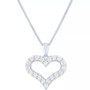 Lab Grown Open Heart 18" Pendant Necklace (1/2 ct. t.w.) in Sterling Silver, 14k Gold-Plated Sterling Silver or 14k Rose Gold-Plated Sterling Silver