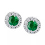 Sapphire (1-1/5 ct. t.w.) and Diamond (1/3 ct. t.w.) Halo Stud Earrings in 14k White Gold (Also Available in Ruby and Emerald)
