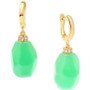 Dyed Green Jade (11mm) & Zircon (1/3 ct. t.w.) Drop Earrings in 14k Yellow Gold-Plated Sterling Silver