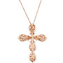 Neopolitan Opal (5/8 ct. t.w.) & Diamond (1/4 ct. t.w.) Cross 18" Pendant Necklace in 14k Rose Gold