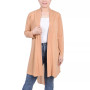 Women's Long Sleeve Knit Cardigan with Chiffon Back