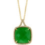 EFFY® Dyed Green Jade & Diamond (1/4 ct. t.w.) 18" Pendant Necklace in 14k Gold