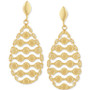 Openwork Teardrop Drop Earrings in 10k Gold
