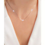 Cubic Zirconia Heart Station Collar Necklace, 16" + 2" extender